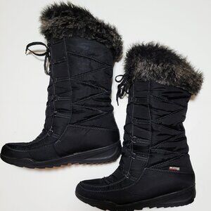 KAMIK Women's Porto Black Thermal Winter Boots Faux Fur Slip Proof Soles Size 10